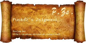 Puskás Zsigmond névjegykártya