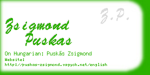 zsigmond puskas business card